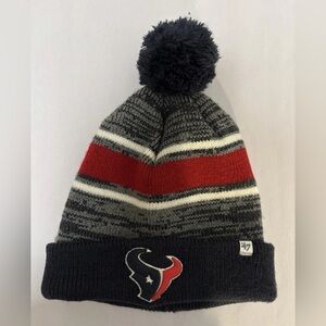 Houston Texans NFL Knit Beanie Pom Hat Red White Black Cold Weather SKU 4